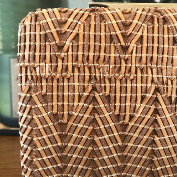 LK Bennett London woven clutch miniaudiere BHLDN wedding event party purse - Picture 2 of 10